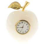 Часы настольные в виде яблока из натурального камня Оникс Stone Clock варинант исполнения - 3 | Loft Concept во Владивостоке