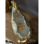 Чаша голубого цвета с оранментом и и бронзовыми фигурами леопардов Eden Garden варинант исполнения - 9 | Loft Concept во Владивостоке