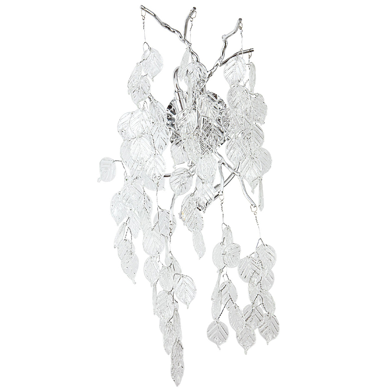 Бра с хрустальными подвесками в виде листьев Fairytree Leaves Silver Wall Lamp Прозрачный Серебряный Бра с хрустальными подвесками в виде листьев Fairytree Leaves Silver Wall Lamp Прозрачный Серебряный во Владивостоке | Loft Concept