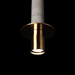 Подвесной светильник с узким цилиндрическим плафоном и золотым металлическим декором Concrete Pipe варинант исполнения - 16 | Loft Concept во Владивостоке
