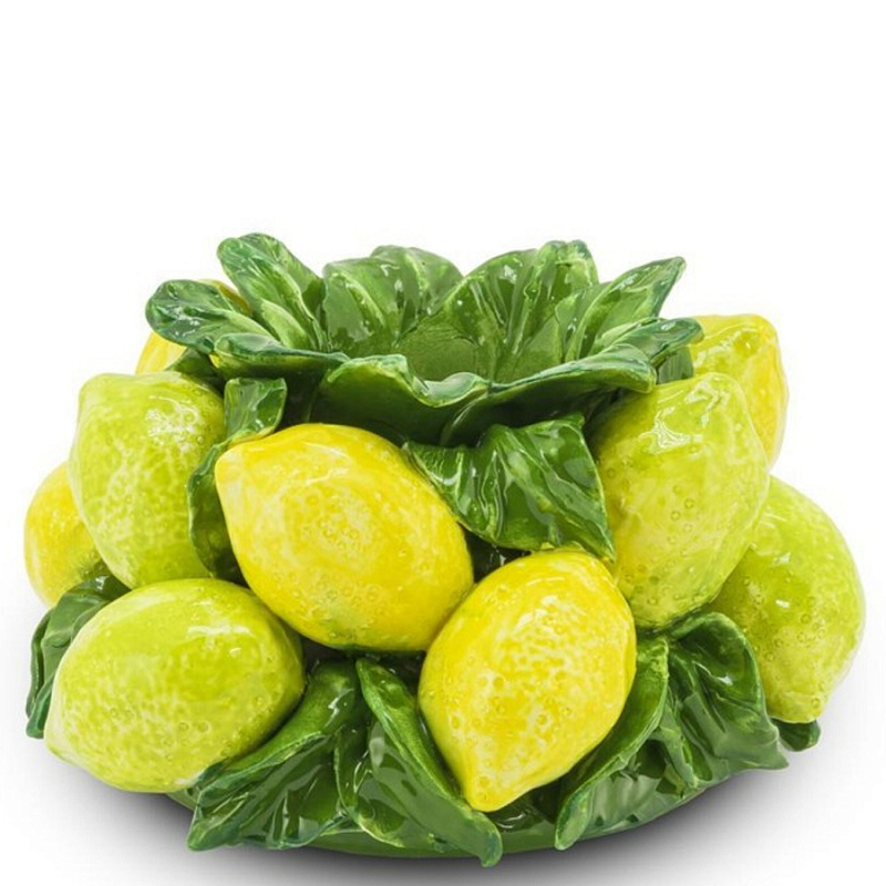 Подсвечник Candleholder Lemons M Зеленый Желтый во Владивостоке | Loft Concept 