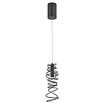 Подвесной светильник светодиодный из металла со спиральным декоративным элементом черный Metal Spiral варинант исполнения - 2 | Loft Concept во Владивостоке