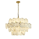 Люстра подвесная четырехъярусная с подвесками в форме дисков Cryptocrystalline Stone варинант исполнения - 8 | Loft Concept во Владивостоке