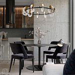 Кольцевая люстра с круглыми стеклянными плафонами в виде колец Olympe Glass Chandelier варинант исполнения - 2 | Loft Concept во Владивостоке