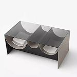 Дизайнерский журнальный стол с полукруглыми полками под столешницей Tiwoberoc варинант исполнения - 1 | Loft Concept во Владивостоке