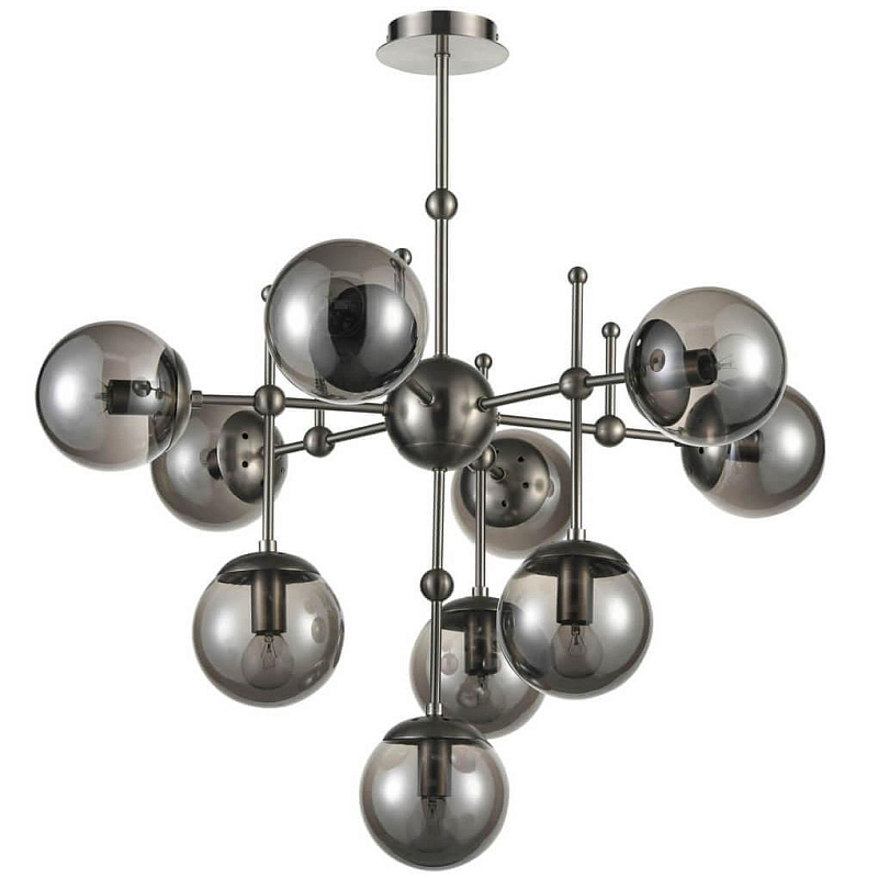 Люстра Smoke Balls Chandelier 10 Никель Дымчатый (Smoke) Люстра Smoke Balls Chandelier 10 Никель Дымчатый (Smoke) во Владивостоке | Loft Concept