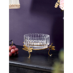 Чаша из прозрачного стекла на бронзовых ножках в виде стрекоз Eden Garden варинант исполнения - 2 | Loft Concept во Владивостоке