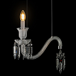 Подвесной светильник стеклянный в виде канделябра Curved Glass Chandelier варинант исполнения - 4 | Loft Concept во Владивостоке