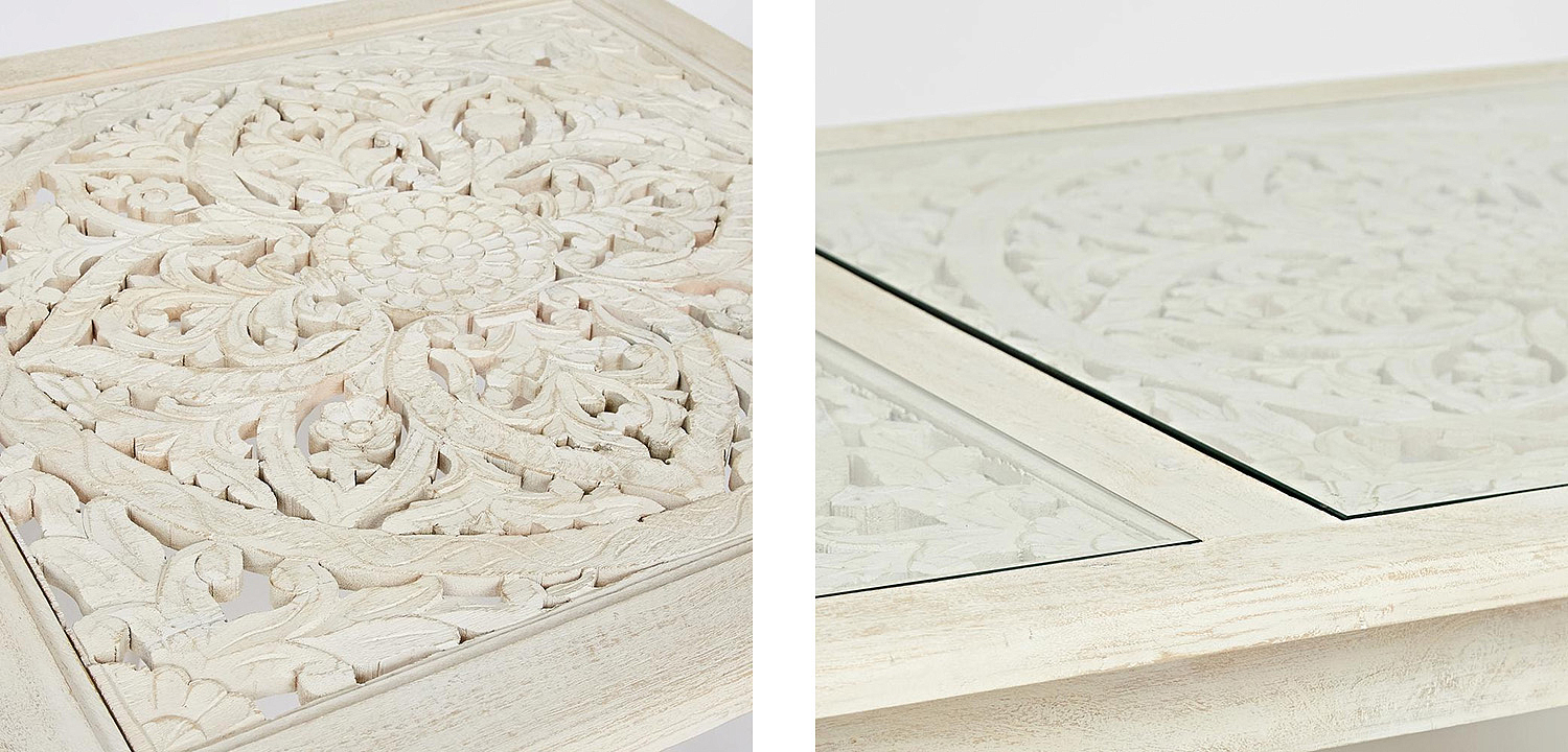 Обеденный стол Indian antique white Table Обеденный стол Indian antique white Table - Loft-Concept во Владивостоке