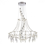 Люстра подвесная из металла с хрустальными прозрачными подвесками Quasar 81 варинант исполнения - 9 | Loft Concept во Владивостоке
