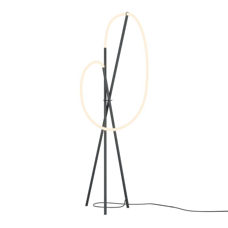 Напольный светильник Crochet 3000К 36Вт Черный Латунь во Владивостоке | Loft Concept 