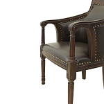 Кресло кожаное на 4-х деревянных ножках из массива березы Ethan Armchair brown варинант исполнения - 4 | Loft Concept во Владивостоке