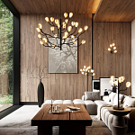 Торшер с плафонами из белых фарфоровых цветов на изогнутых ветвях Floralis варинант исполнения - 2 | Loft Concept во Владивостоке