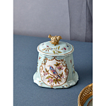 Шкатулка голубого цвета с рисунком и состаренным эффектом Eden Garden варинант исполнения - 3 | Loft Concept во Владивостоке