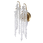 Бра с хрустальными прозрачными подвесками и круглым основанием золотого цвета FAIRYTREE Light варинант исполнения - 1 | Loft Concept во Владивостоке