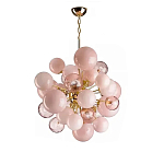 Люстра розовые шары на золотом каркасе Pink Light Bubbles варинант исполнения - 1 | Loft Concept во Владивостоке