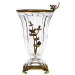 Ваза из прозрачного стекла с бронзовой вставкой в виде цветущей ветви Eden Garden porcelain and bronze варинант исполнения - 1 | Loft Concept во Владивостоке