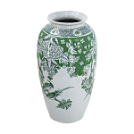 Ваза высокая с зелеными цветочными и птичьими мотивами Vase Inspired by Nature варинант исполнения - 2 | Loft Concept во Владивостоке