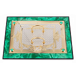 Настольный письменный набор из малахита и долерита с декором в виде герба России Leader Organizer варинант исполнения - 4 | Loft Concept во Владивостоке