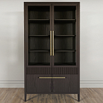 Витрина Primo со стеклянными фасадами и буфетом шпон Темный орех варинант исполнения - 2 | Loft Concept во Владивостоке