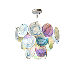 Люстра с каскадом из круглых разноцветных стеклянных дисков Mother of Pearl Iridescence варинант исполнения - 3 | Loft Concept во Владивостоке