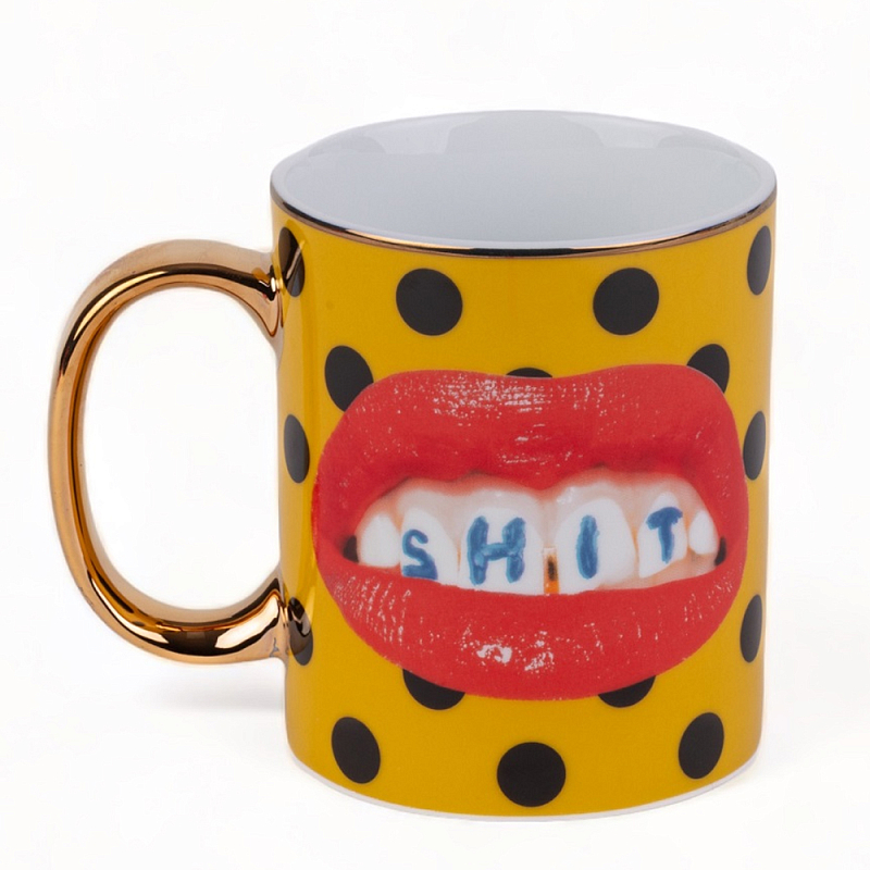 Кружка Seletti Shit Красный Золотой Черный Желтый Кружка Seletti Shit Красный Золотой Черный Желтый во Владивостоке | Loft Concept