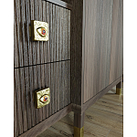 Большой шкаф с витриной Elsa Dreams Walnut варинант исполнения - 4 | Loft Concept во Владивостоке