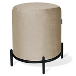 Банкетка круглая бежевый велюр на 4-х металлических ножках черного цвета SANJAY варинант исполнения - 1 | Loft Concept во Владивостоке