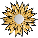 Зеркало-солнце в раме золотого и черного цвета Rays of Peace варинант исполнения - 1 | Loft Concept во Владивостоке