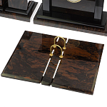 Настольный письменный набор с часами из природного камня обсидиана  Gift for Manager варинант исполнения - 3 | Loft Concept во Владивостоке