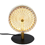 Настольная лампа с плафоном из рельефного стекла Peony Glass Bronze  варинант исполнения - 1 | Loft Concept во Владивостоке