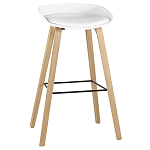 Барный стул на ножках из натурального дерева Boras White варинант исполнения - 1 | Loft Concept во Владивостоке
