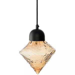 Подвесной светильник с янтарным рельефным плафоном Lamp with Frozen Glass Effect