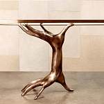 Обеденный стол с фигурным декором бронзового цвета Dichotomy racetrack варинант исполнения - 2 | Loft Concept во Владивостоке