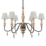 Люстра на металлическом основании с 6-ю белыми тканевыми абажурами Terrain варинант исполнения - 5 | Loft Concept во Владивостоке