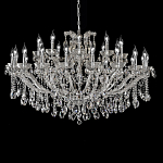 Люстра подвесная двухъярусная с 30-ю лампочками и прозрачными хрустальными подвесками на хромированном основании Crystal lamps варинант исполнения - 1 | Loft Concept во Владивостоке