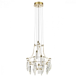 Люстра подвесная из металла с хрустальными подвесками прозрачного цвета Quasar 41 варинант исполнения - 5 | Loft Concept во Владивостоке