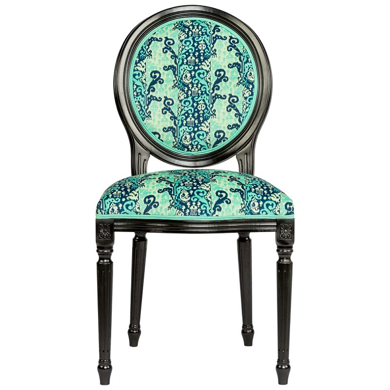 Стул из натурального бука Ikat Pattern бирюзовый Черный Бирюзовый Стул из натурального бука Ikat Pattern бирюзовый Черный Бирюзовый во Владивостоке | Loft Concept