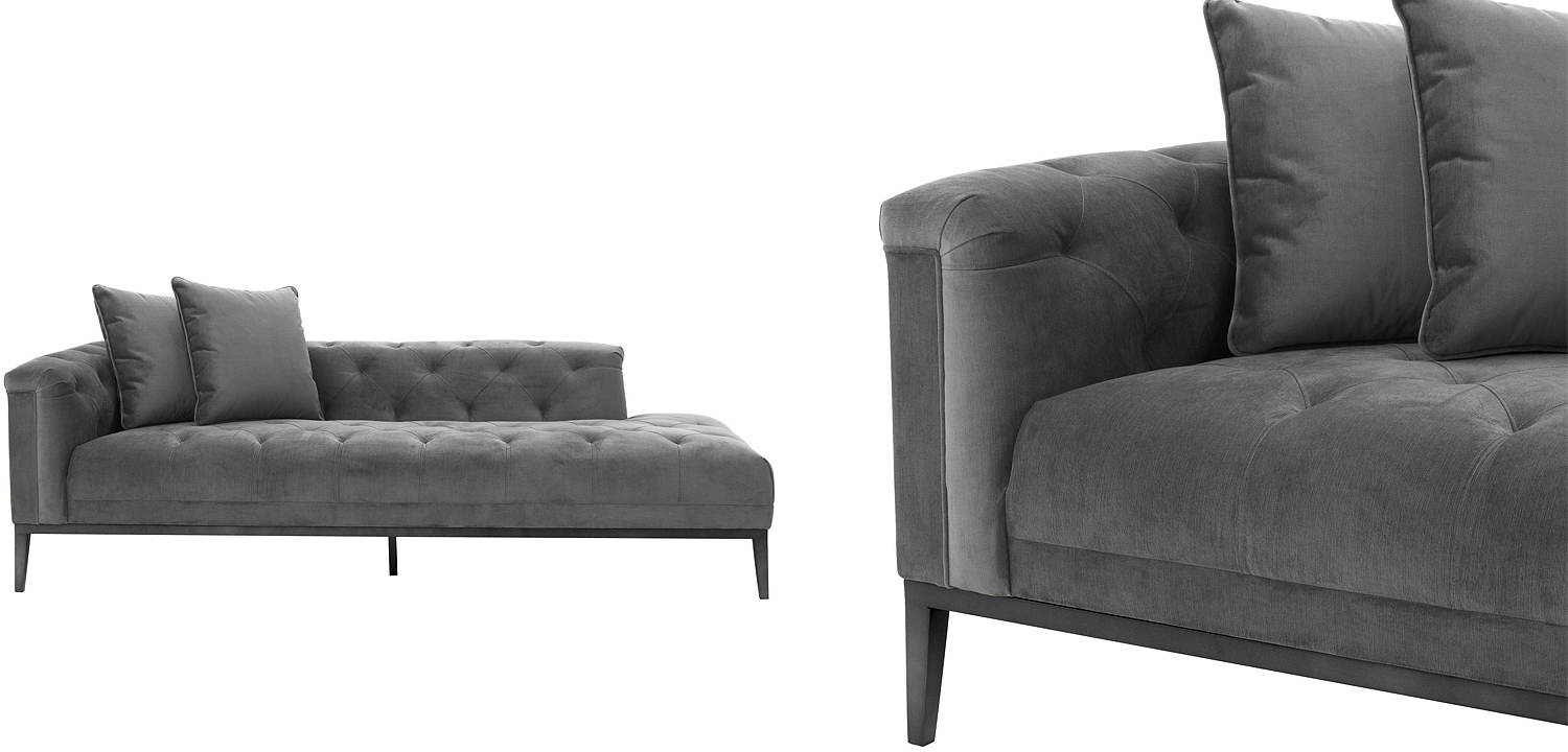 Кушетка Eichholtz Lounge Sofa Cesare Left grey Кушетка Eichholtz Lounge Sofa Cesare Left grey - Loft-Concept во Владивостоке