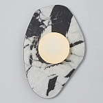 Бра с каменным черно-белым основанием и плафоном из стекла Shaw Marble Lighting варинант исполнения - 1 | Loft Concept во Владивостоке