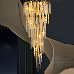 Люстра многоярусная с каркасом из металла и прозрачными подвесками FAIRYTREE Light варинант исполнения - 2 | Loft Concept во Владивостоке