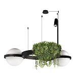 Подвесной светильник с 2-мя шарообразными плафонами и цилиндрическим спотом Light of Еyes варинант исполнения - 4 | Loft Concept во Владивостоке