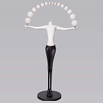 Торшер черно-белая статуэтка Девушка Girl Carries Light Balls варинант исполнения - 4 | Loft Concept во Владивостоке