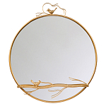 Зеркало настенное в раме золотого цвета с декором птица на ветке Mirror Portal варинант исполнения - 1 | Loft Concept во Владивостоке