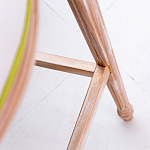 Барный стул золотистый из натурального бука с изображением птиц и цветов Blooming Birds варинант исполнения - 3 | Loft Concept во Владивостоке