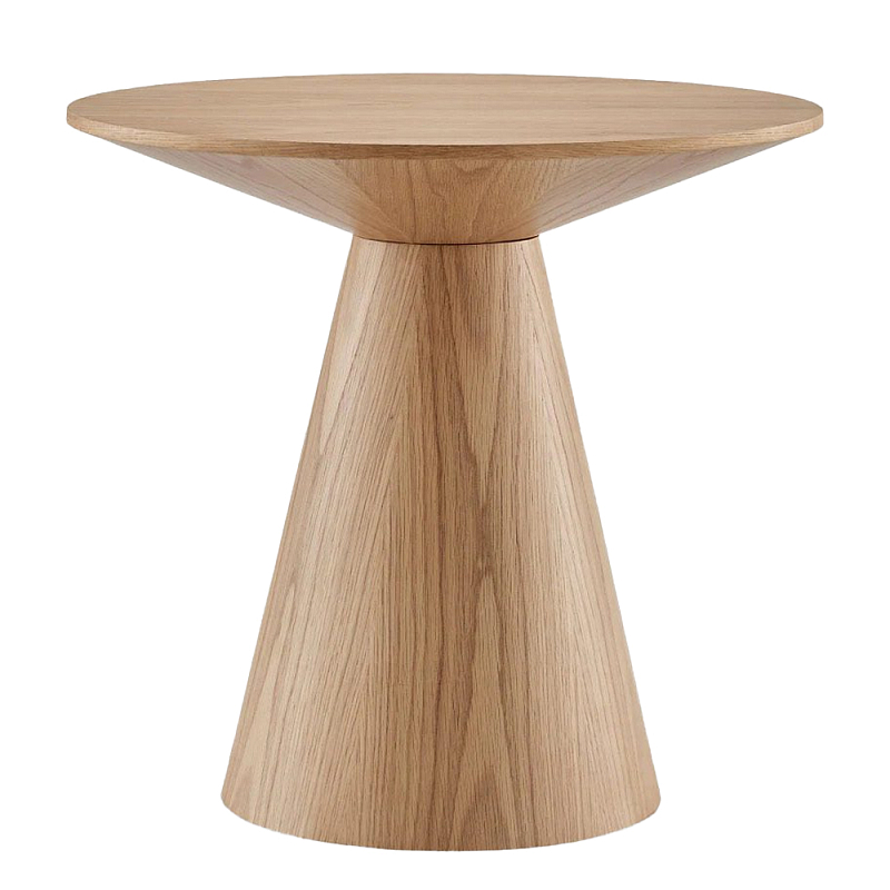 Приставной круглый деревянный стол Wooden Side Table Бежевый Черный Приставной круглый деревянный стол Wooden Side Table Бежевый Черный во Владивостоке | Loft Concept