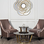 Стол журнальный коричневый на золотом основании Symphony of the Earth варинант исполнения - 2 | Loft Concept во Владивостоке