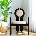 Стул черный из дерева с круглой спинкой Chair in Neoclassical Style варинант исполнения - 2 | Loft Concept во Владивостоке