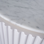 Тумба под телевизор белая овальная с мраморной столешницей Thoroughbass варинант исполнения - 3 | Loft Concept во Владивостоке