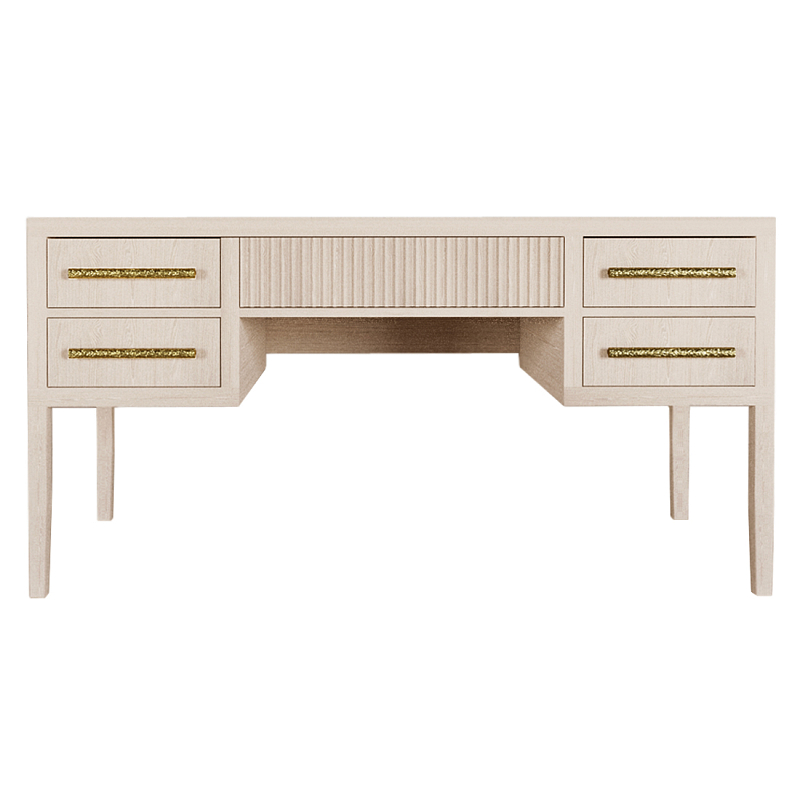 Большой Рабочий стол Primo с 5 выдвижными ящиками Светлый дуб Древесина во Владивостоке | Loft Concept 